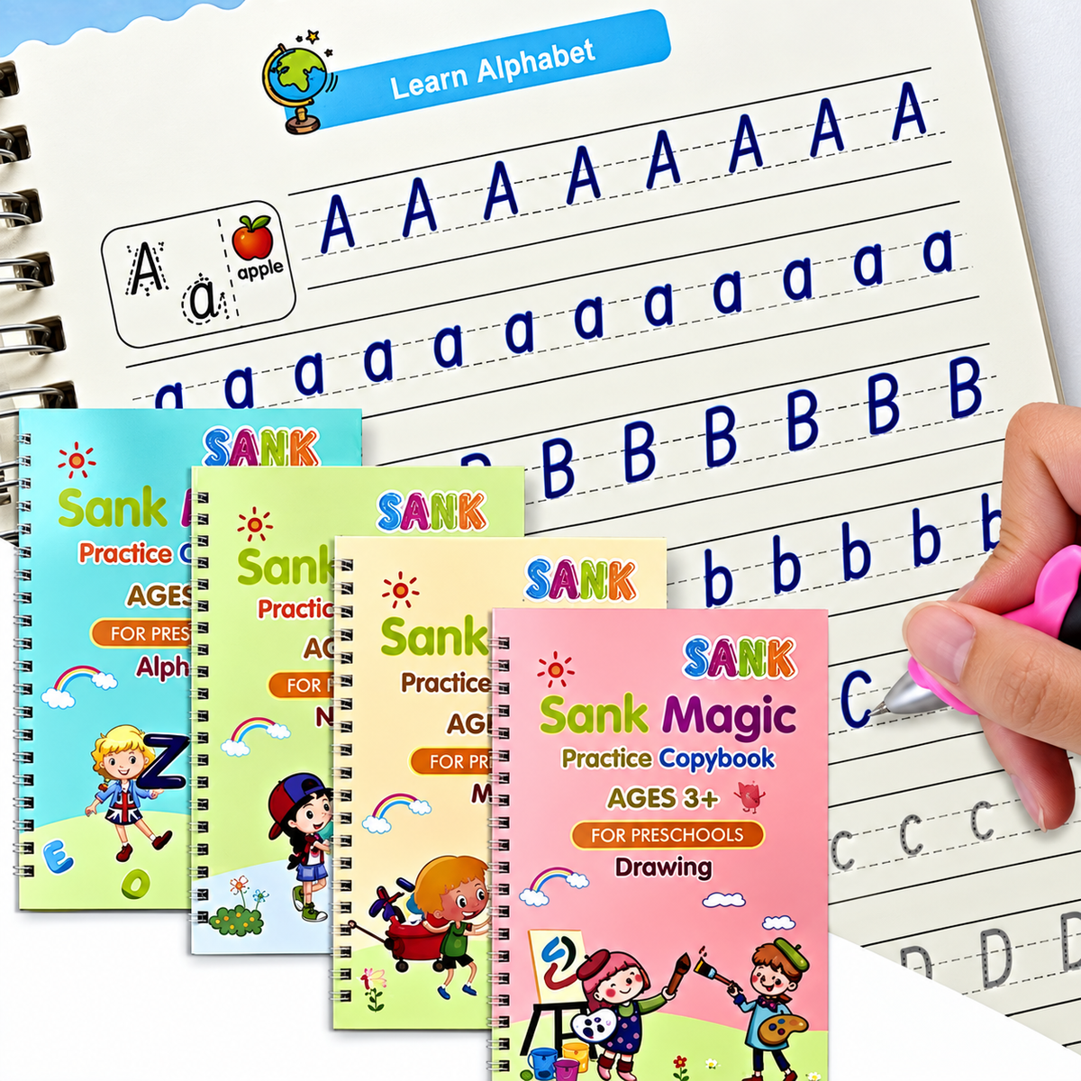 4-in-1 Magic book for Kids | 4 book,Pen & 10 Refills